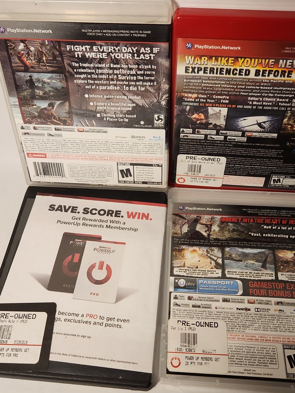 8 PS3 Games Bundle Lot - INJUSTICE, GTA 5, FARCRY 3, Black OPS, COD World At War