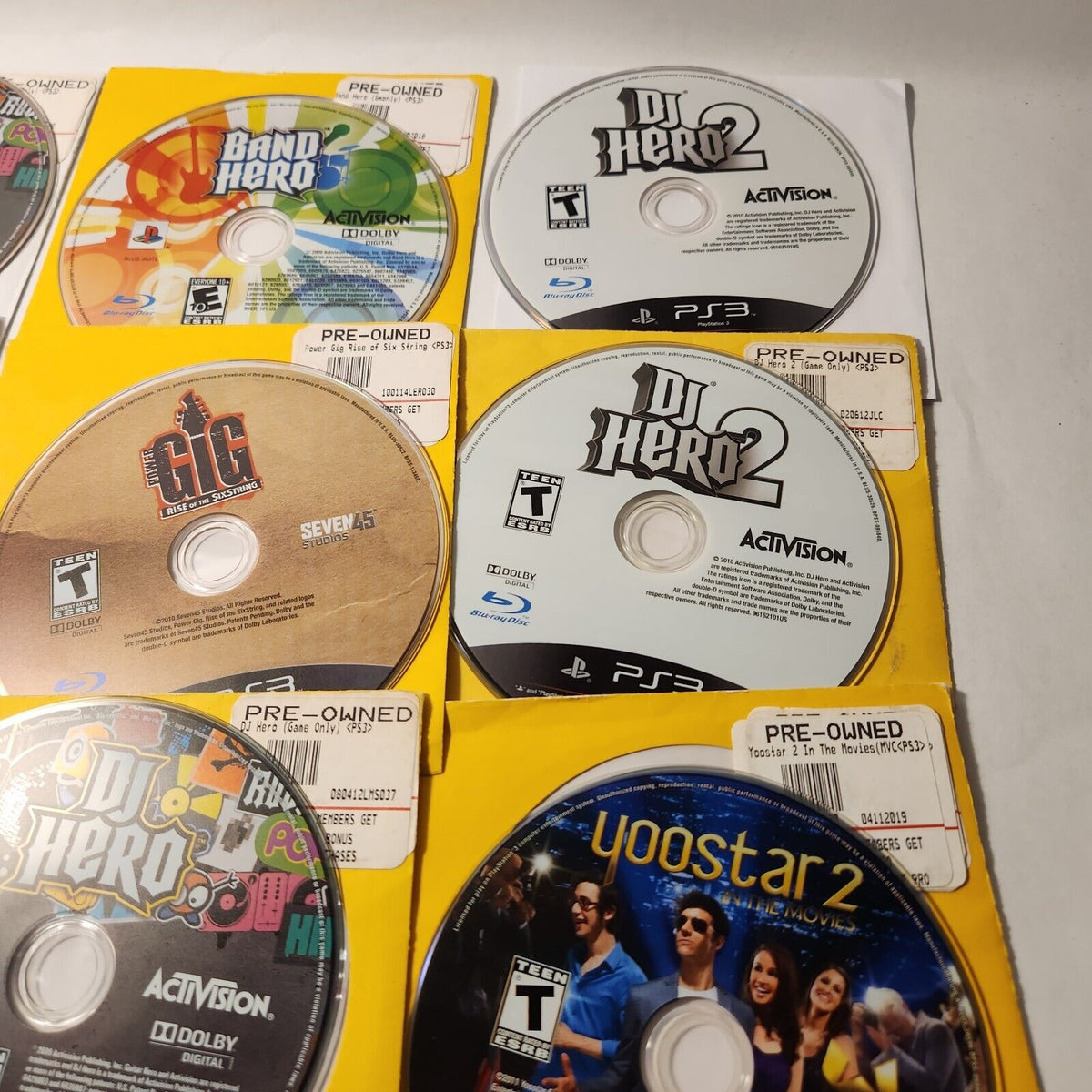 9 PS3 Games Bundle Lot - DJ Hero , Band Hero, Power Gig, DJ Hero 2, Yoostar 2