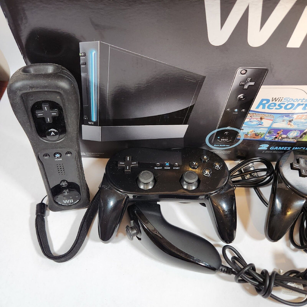 WARRANTY - TESTED - Nintendo Wii Black Bundle Controller Accessories - Game