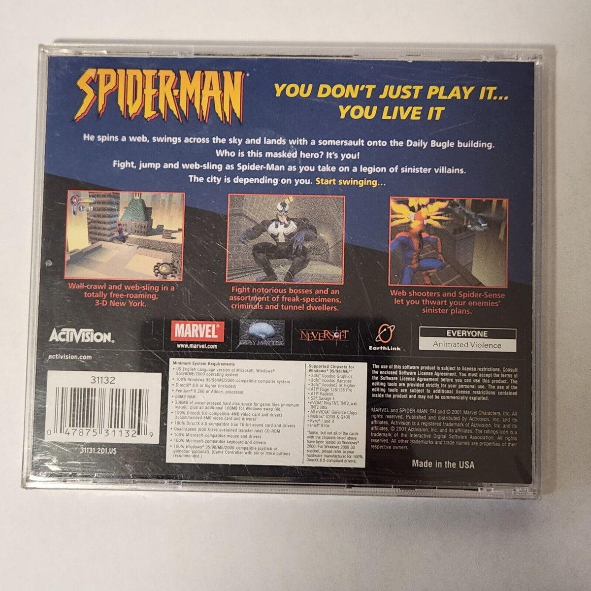 New Sealed Activision Marvel Spider-Man Game  (PC, 2002)
